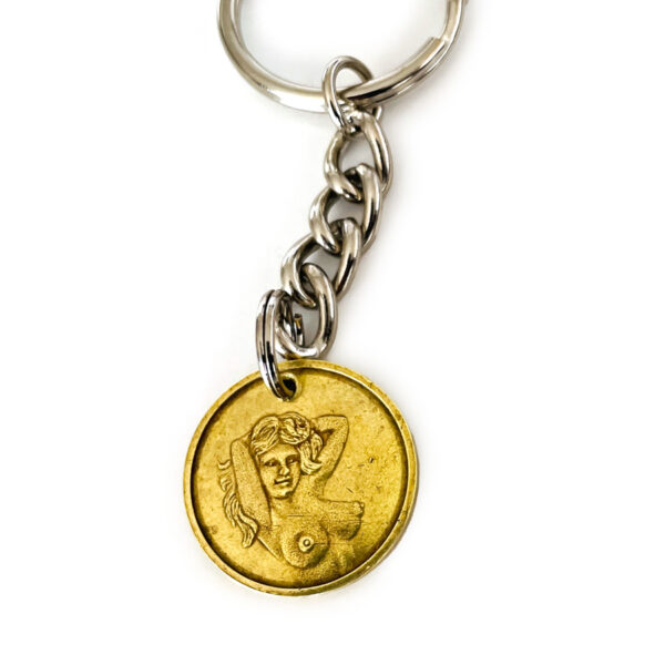 Vintage Peep Show Token Keychain Style 2 - Image 2