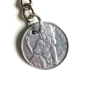 Vintage Peep Show Token Keychain Style 3