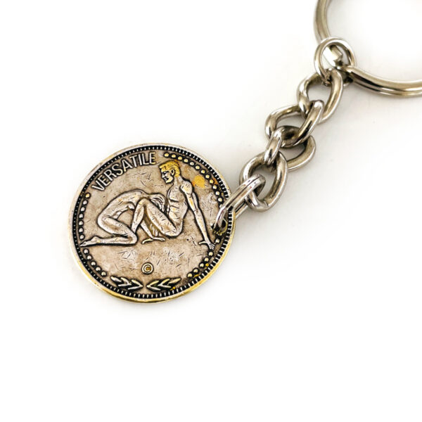 Vintage Peep Show Token Keychain Style 5 (Sex Position/Zodiac Cancer) - Image 3