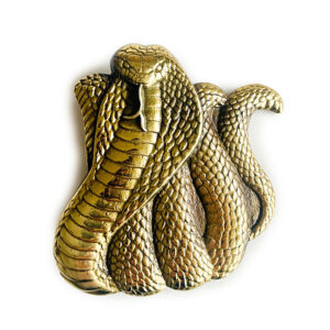 Cobra Belt Buckle Vintage Brass
